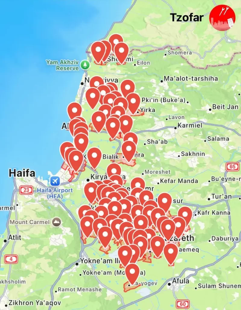 Northern Israel under fire
